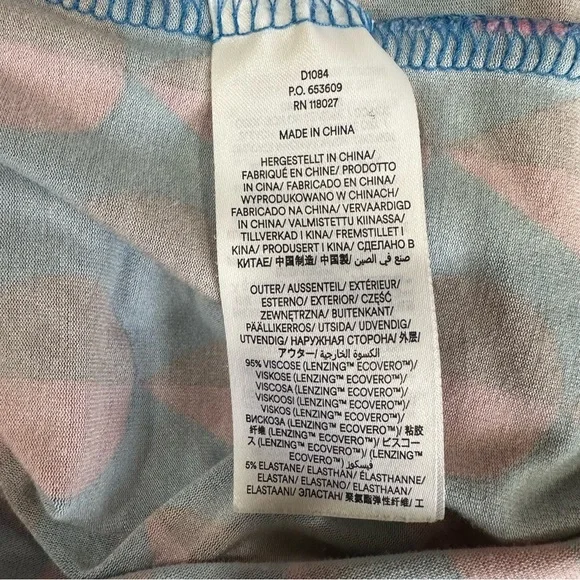 Boden Ophelia Faux Wrap Maxi Dress Multicolor Jersey Raindrop Geo Tie Waist Sz 0 - Picture 6 of 7